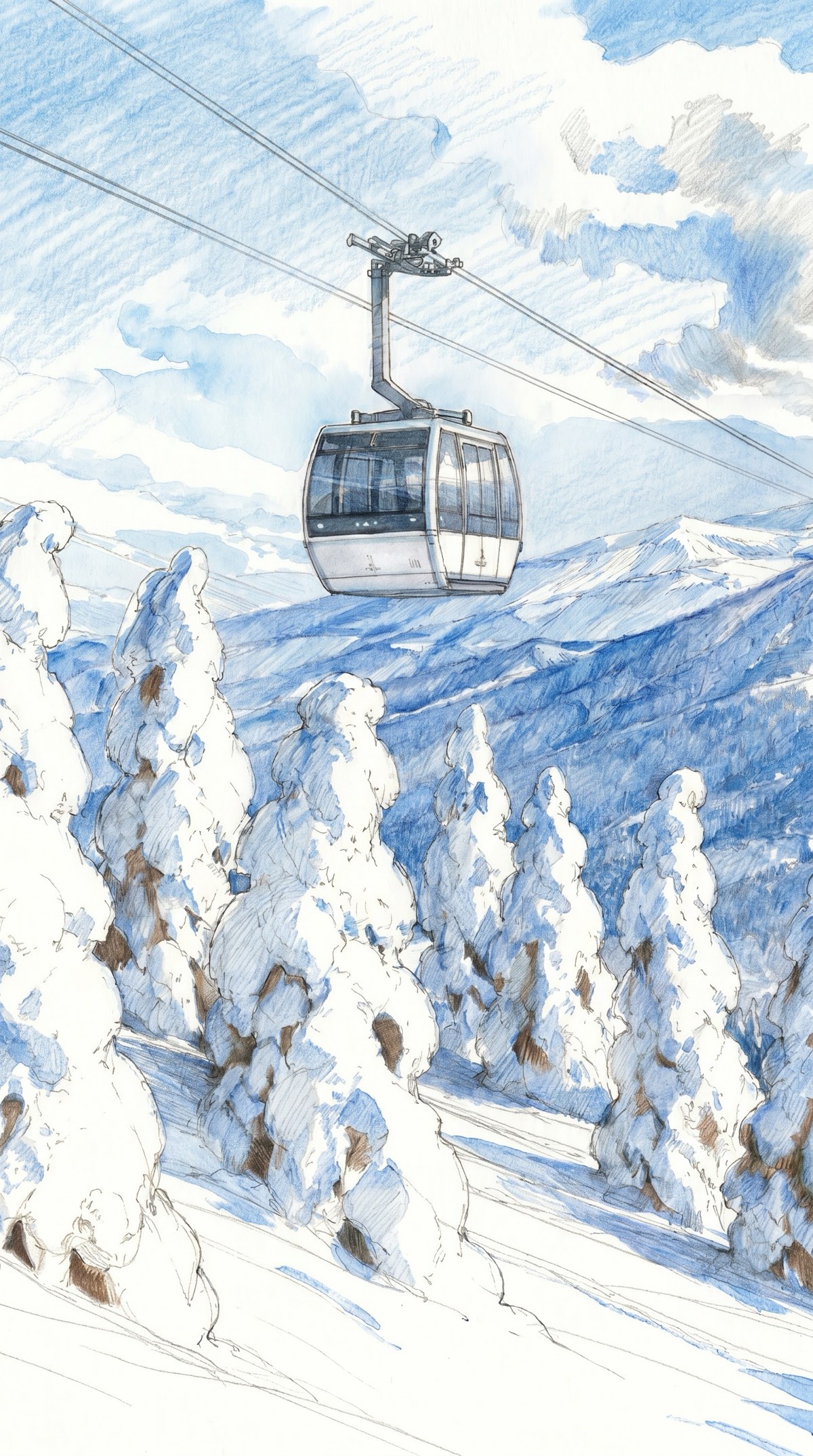 藏王纜車雪景